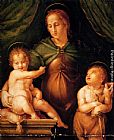 Child Canvas Paintings - The Madonna and Child with the infant Saint John the Baptist